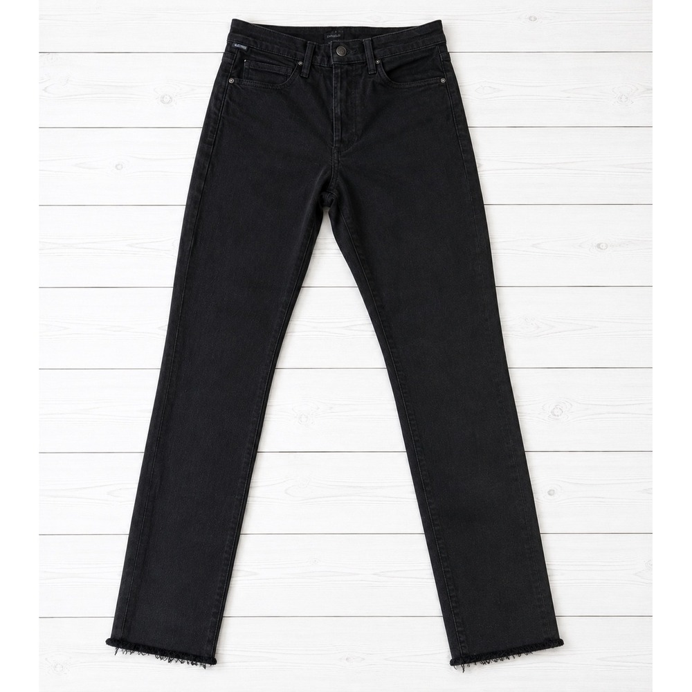 Citizens of Humanity Olivia High Rise Slim Ankle Jeans Black Designer Raw Hem 25